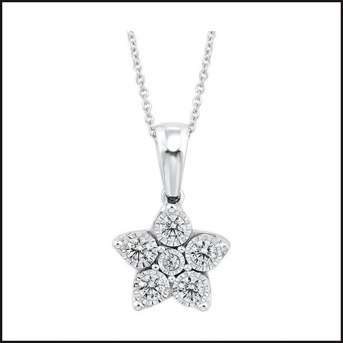 Silver Diamond Star Pendant-necklace-That Guy's Secret