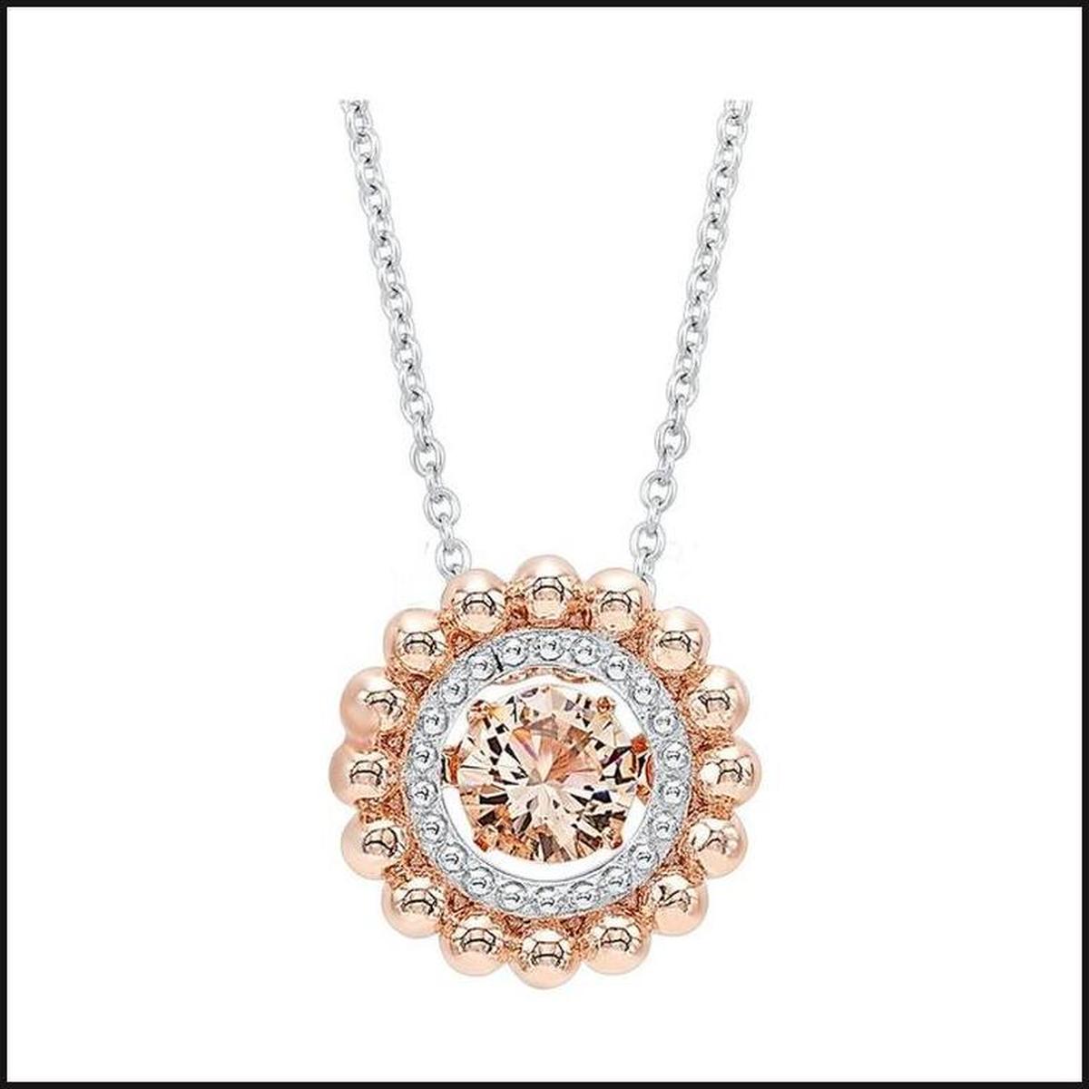 Silver with Rose & Morganite 1 ctw Pendant-necklace-That Guy's Secret