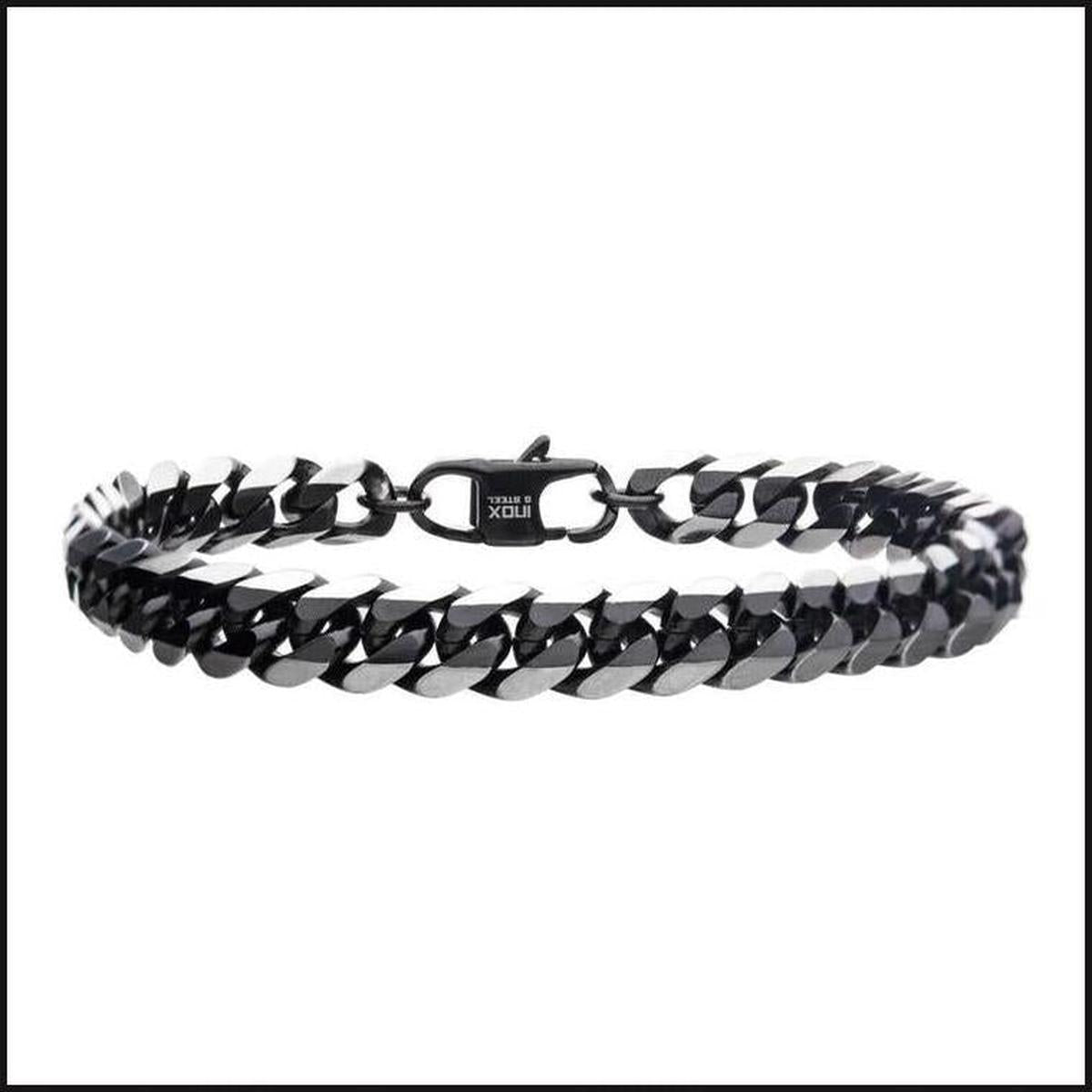 Stainless Steel Black IP 8mm Diamond Curb Chain Bracelet-bracelet-That Guy's Secret