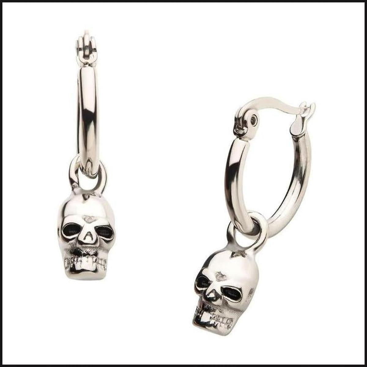 Steel 10 MM Hoop SKULL DNGL-bracelet-That Guy's Secret