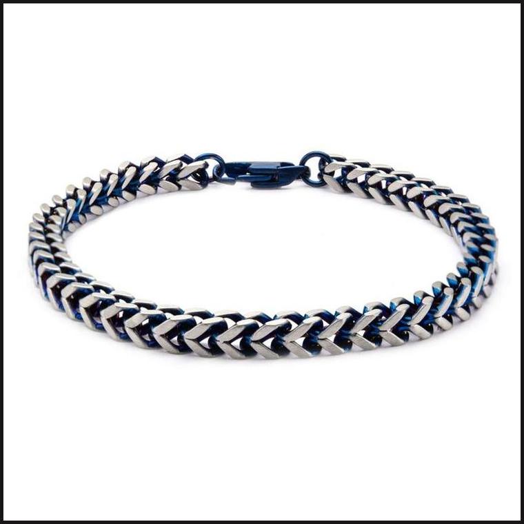 Steel Blue IP Franco Chain Bracelet-bracelet-That Guy's Secret