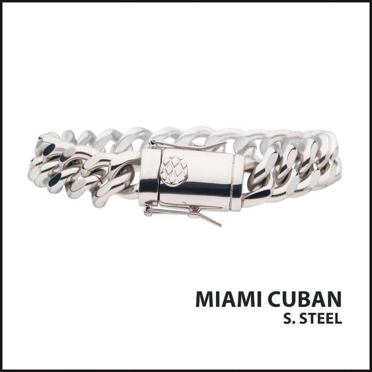 Steel Miami Cuban Chain 12 MM X 8 Inches-bracelet-That Guy's Secret