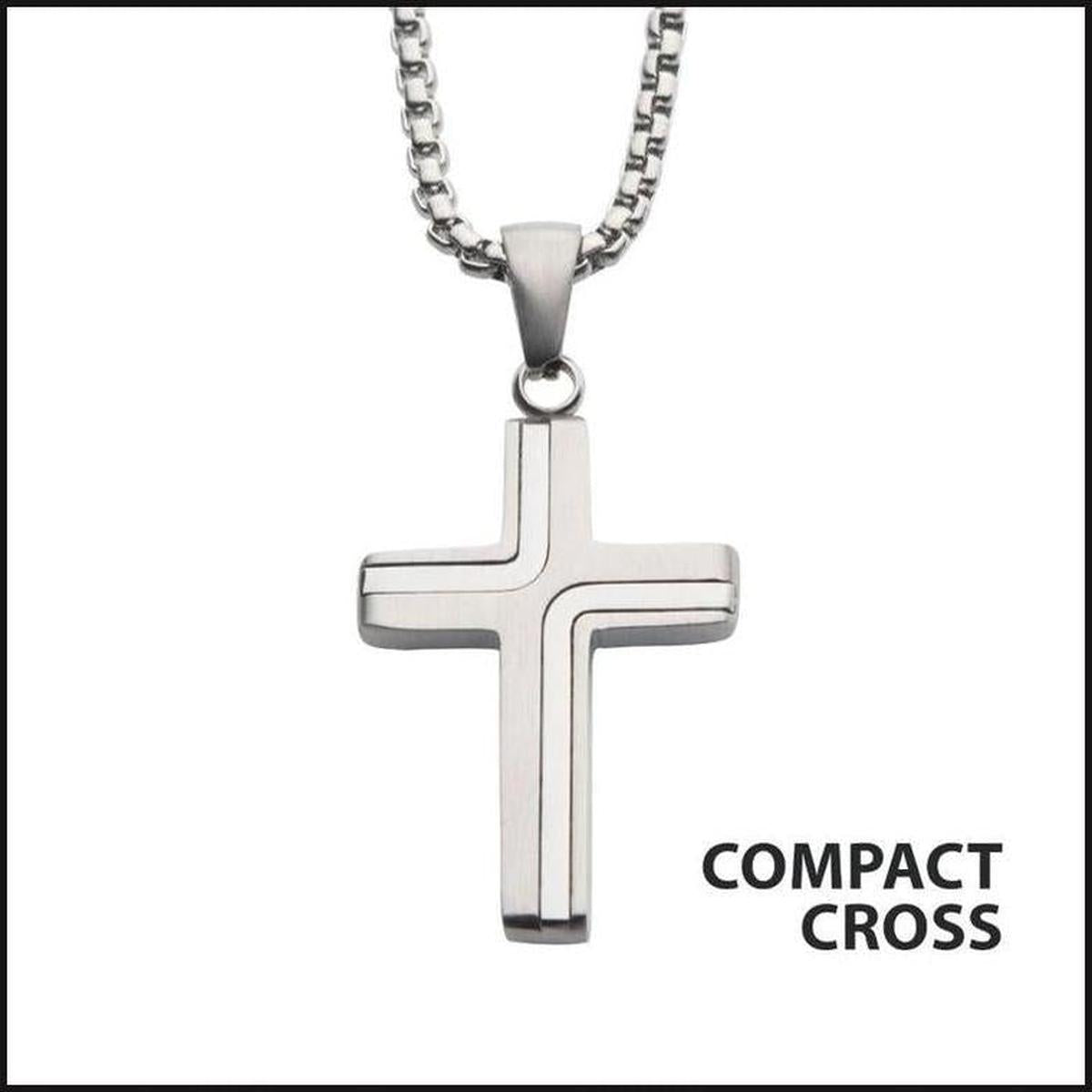 Steel Pendant Cross 33 MM DRP 22 Inches-bracelet-That Guy's Secret