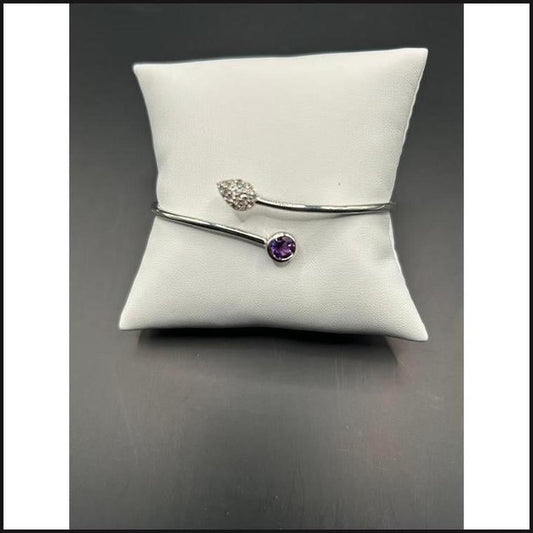 Sterling Silver Bangle – 0.66 Carats with White Topaz 0.35ct-Bangle-That Guy's Secret