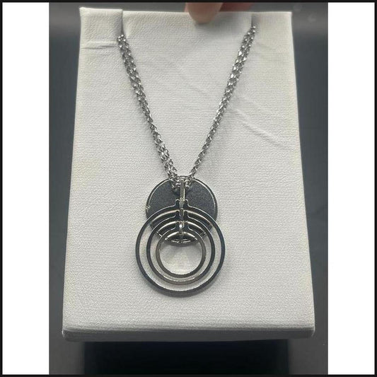 Sterling Silver Circle Echo Necklace-Necklace-That Guy's Secret
