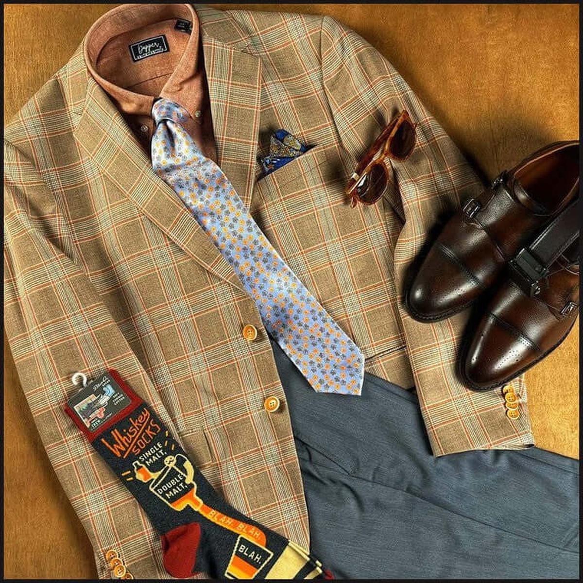 Tan / Orange Plaid Sportcoat - That Guy's Secret