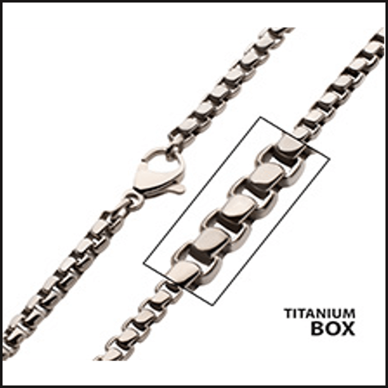 Titanium Box Chain 3 MM X 24 Inches-necklace-That Guy's Secret