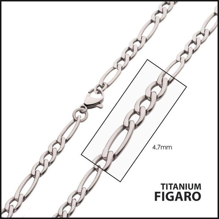 Titanium Figaro Chain 4.7 MM X 20 Inches-bracelet-That Guy's Secret