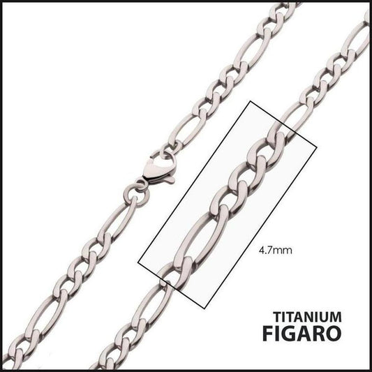 Titanium Figaro Chain 4.7 MM X 24 Inches-bracelet-That Guy's Secret