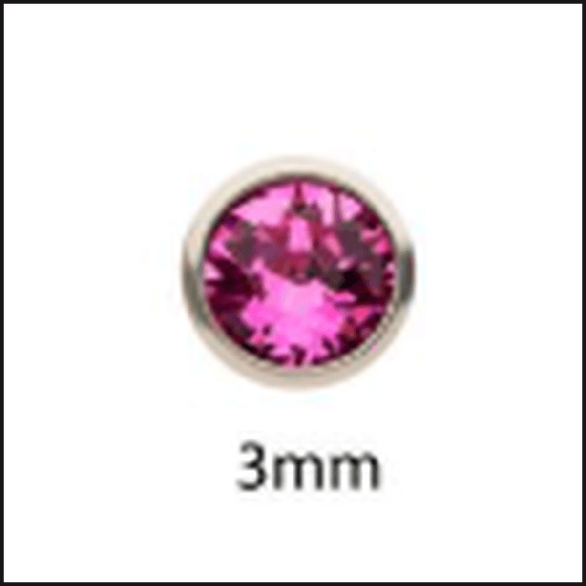 Titanium Set Gem Stud Earrings 20G Bezel 3 MM Cubic Zurconia P 2.5 MM-Earrings-That Guy's Secret