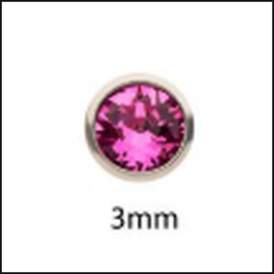 Titanium Set Gem Stud Earrings 20G Bezel 3 MM Cubic Zurconia P 2.5 MM-Earrings-That Guy's Secret