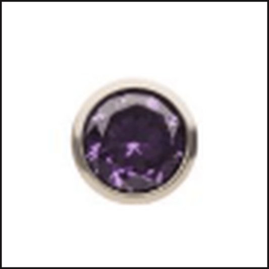 Titanium Set Gem Stud Earrings 20G Bezel 3 MM Cubic ZurconiaC2.5 MM-Earrings-That Guy's Secret