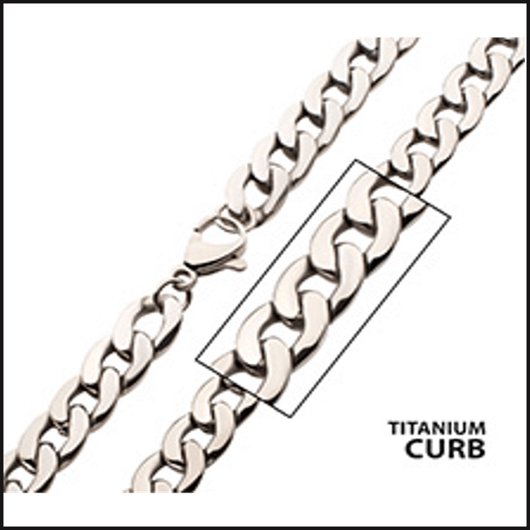 TitaniumCurb Chain 7.4 MM X 24 Inches-necklace-That Guy's Secret