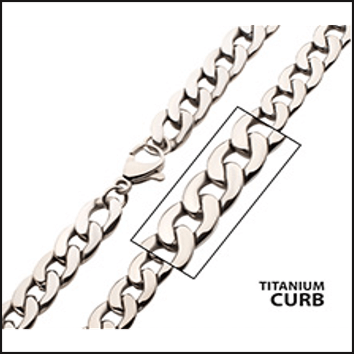 TitaniumCurb Chain 7.4 MM X 24 Inches-necklace-That Guy's Secret