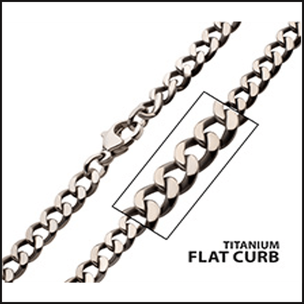 TitaniumFlat Curb Chain 4.35 MM X 24-necklace-That Guy's Secret
