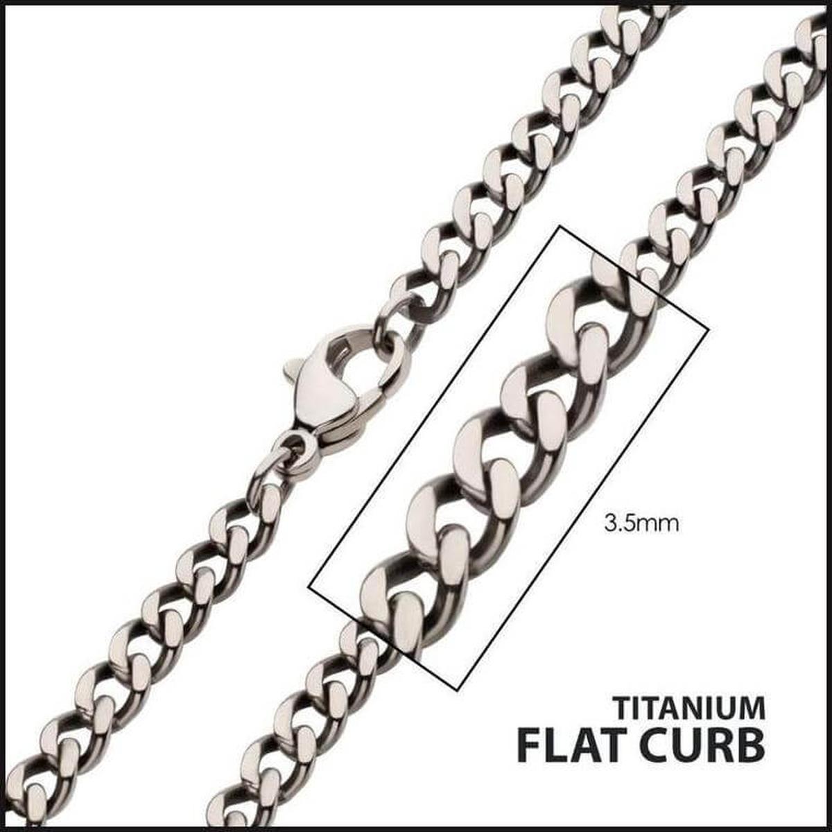 TitaniumTNM Flat Curb Chain 3.5 MM X 22 Inches-necklace-That Guy's Secret