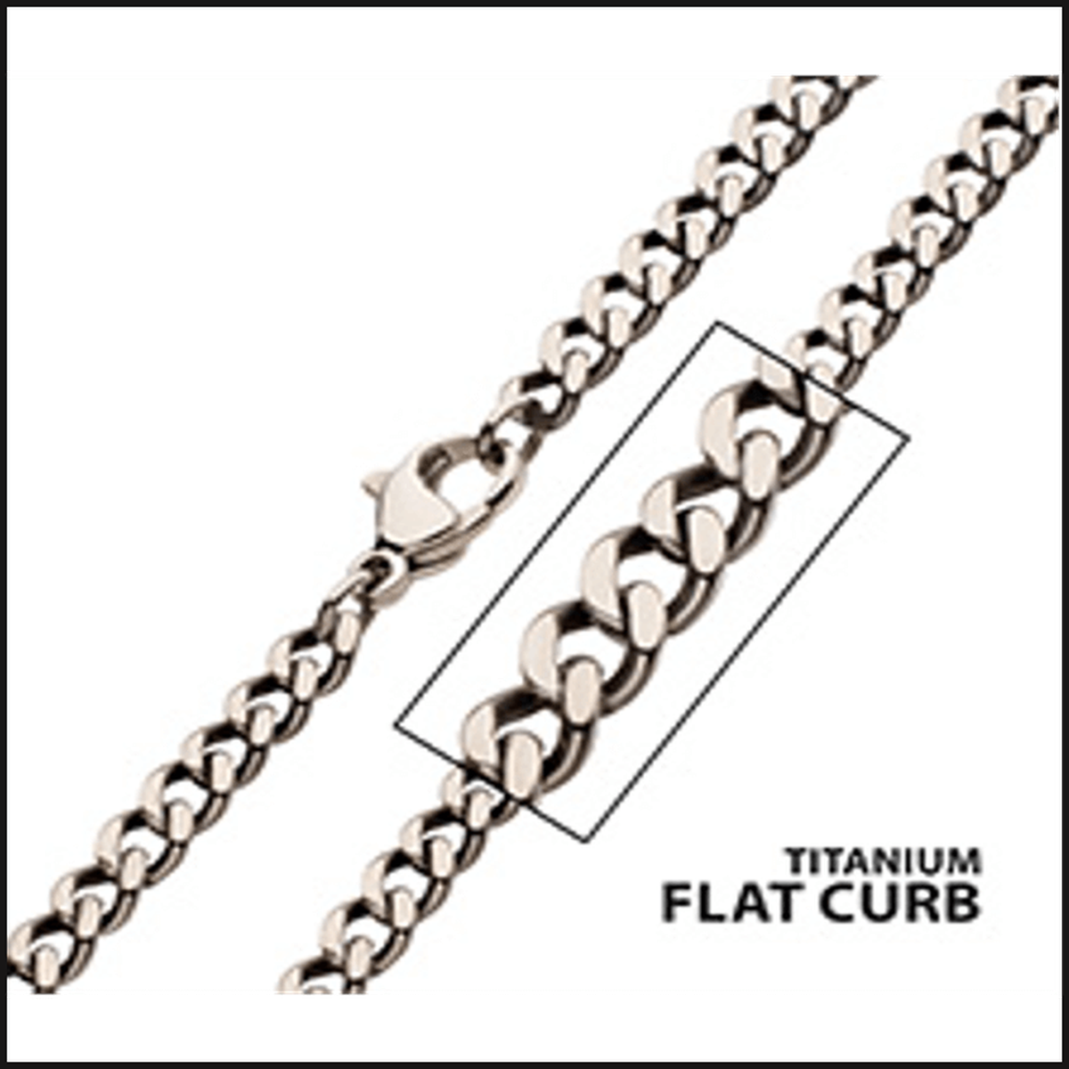 TitaniumTNM Flat Curb Chain 3.5 MM X 24 Inches-necklace-That Guy's Secret