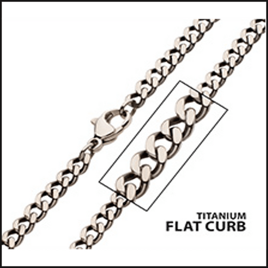 TitaniumTNM Flat Curb Chain 3.5 MM X 24 Inches-necklace-That Guy's Secret