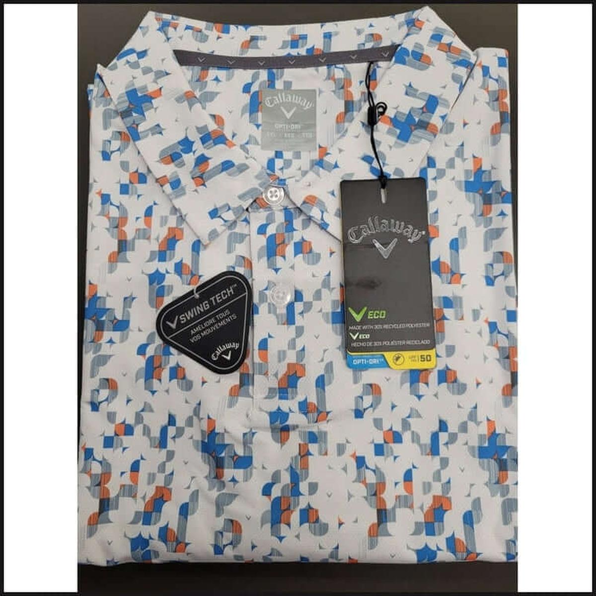 Ventilated Orange & Blue Print Golf Polo - That Guy's Secret