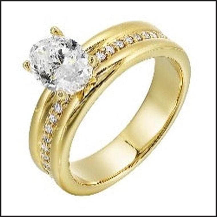 14K White Gold Diamond 1/6 ctw Semi Mount For 1 ctw Oval Center