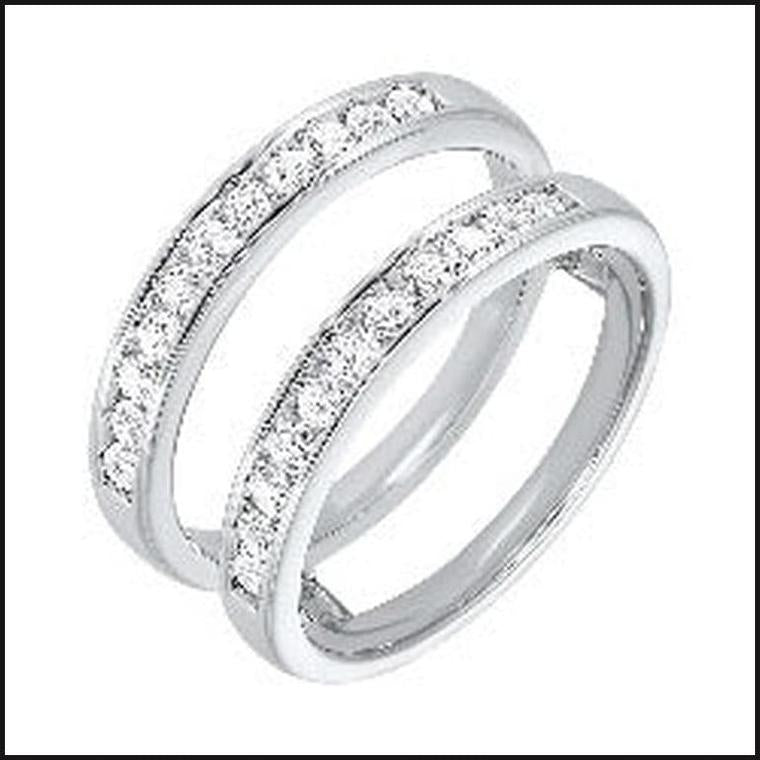 14K White Gold Diamond 1/3 ctw Wedding Wrap Band