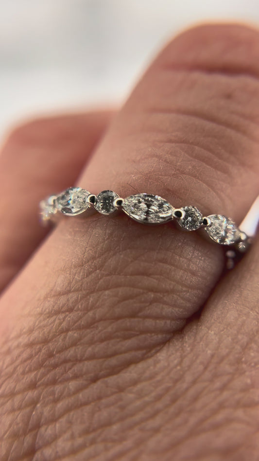14K White Gold Lab Grown Matching Wedding Band for ARGO1620