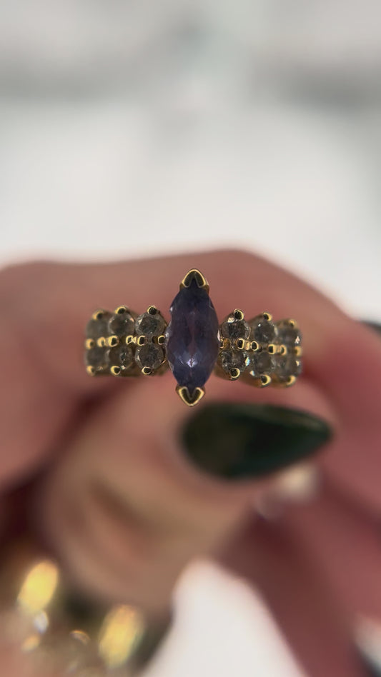 14ky tanzanite & diamond ring