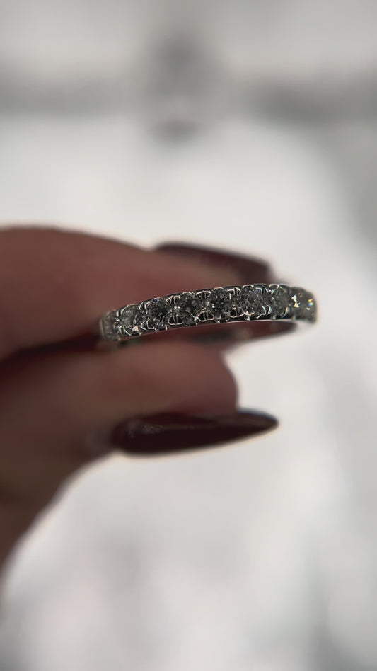 14K White Gold Lab Grown Wedding Band ranging from 1/7ctw to 1 1/2 ctw