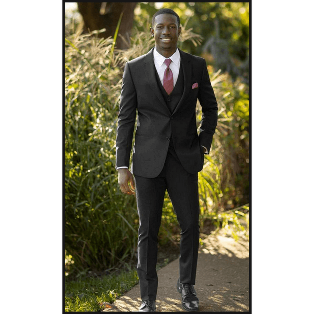 black formal dress for men for wedding Black Performance Stretch Wedding Suit