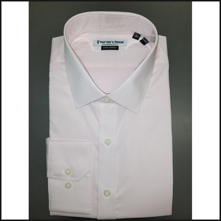 Wrinkle-Resistant Light Pink Twill-Button Down Shirt-That Guy's Secret
