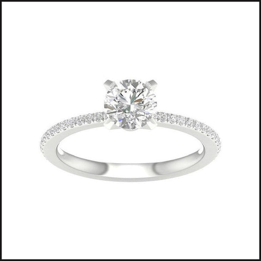 1.35 CTW Diamond Straight Shank Engagement Ring - That Guy's Secret