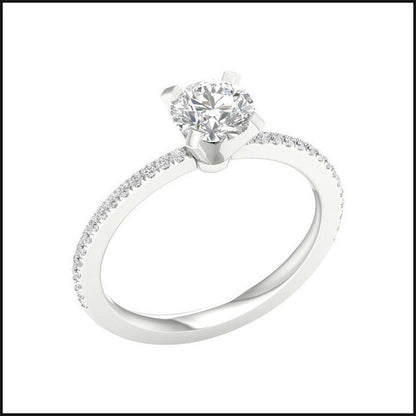 1.35 CTW Diamond Straight Shank Engagement Ring - That Guy's Secret