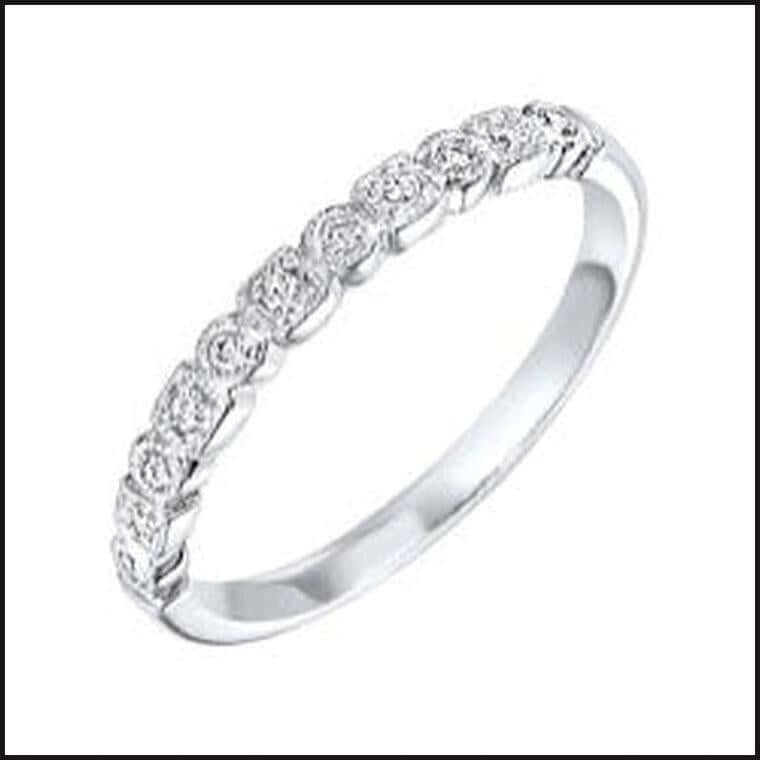 10k White Gold Diamond Band-Ring-That Guy's Secret