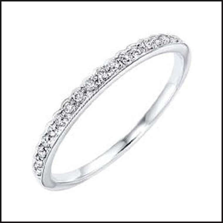 10k White Gold Diamond Band-Ring-That Guy's Secret