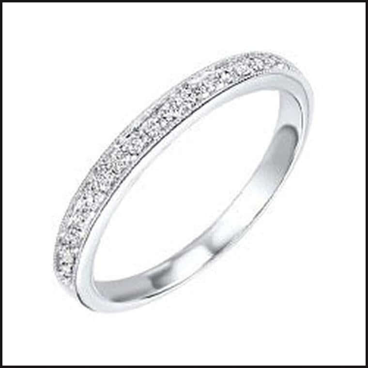 10k White Gold Diamond Band-Ring-That Guy's Secret