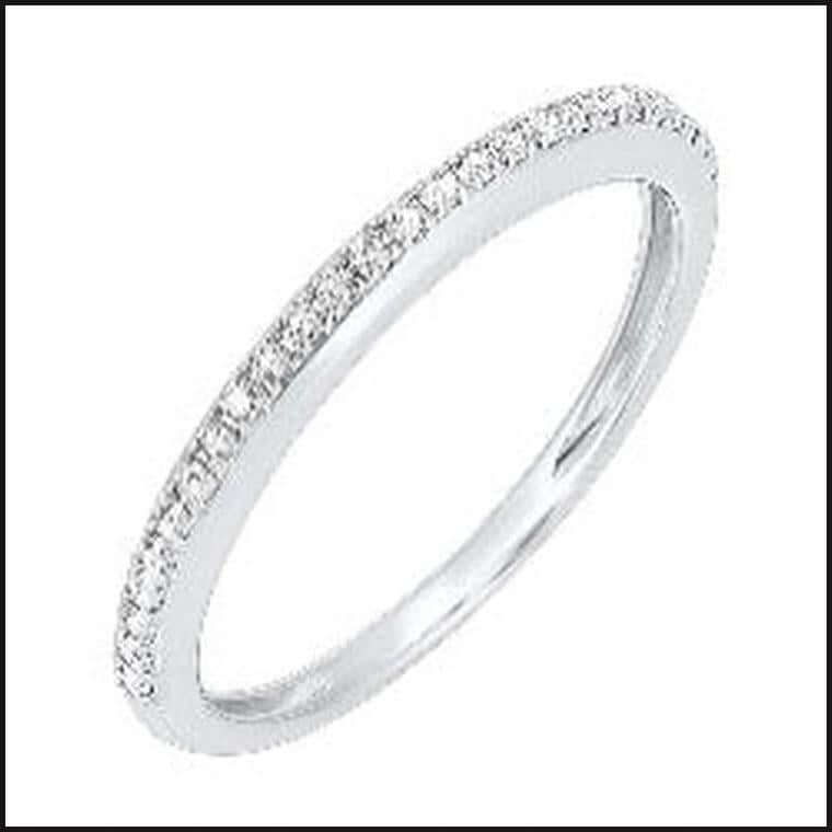 10k White Gold Diamond Band-Ring-That Guy's Secret