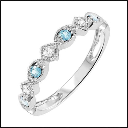 10k White Gold Diamond and Gemstone Ring-Ring-That Guy's Secret