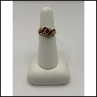 10ky ruby & diamond bypass style ring-Ring-That Guy's Secret