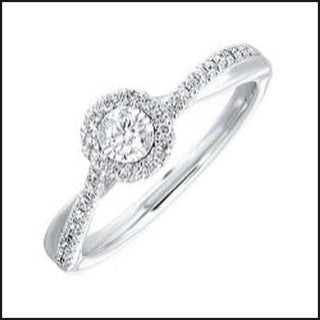 14K White Diamond Diamond 1/4 ctw Round Halo Ring-Ring-That Guy's Secret