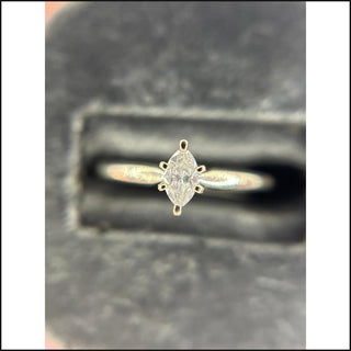 14k White Gold 1/4ctw Marquise Cut Diamond Ring-Ring-That Guy's Secret