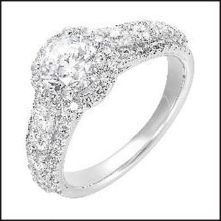 14K White Gold Diamond 1 1/8 ctw Semi Mount For 1 ctw Round Center-Ring-That Guy's Secret