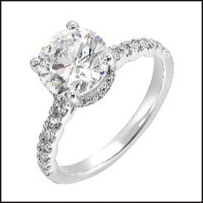 14K White Gold Diamond 1/2 ctw For 3 ctw Round Center-Ring-That Guy's Secret