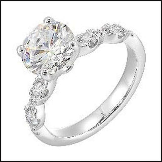 14K White Gold Diamond 1/2 ctw Semi Mount For 2 ctw Round Center-Ring-That Guy's Secret