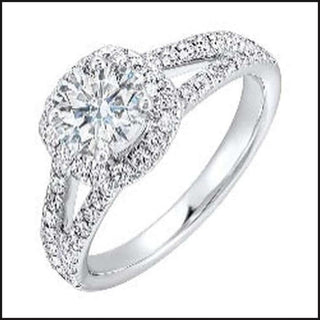 14K White Gold Diamond 1/2 ctw Semi Mount for 3/4 ctw Center Round-Ring-That Guy's Secret