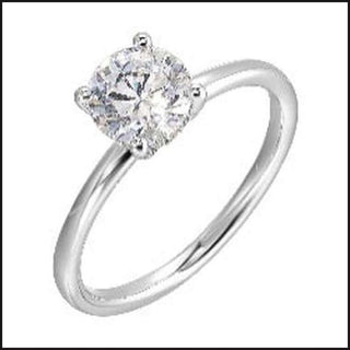 14K White Gold Diamond 1/20 ctw Semi Mount For 1 ctw Round Center-Ring-That Guy's Secret