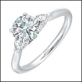 14K White Gold Diamond 1/3 ctw Semi Mount for 1 ctw Center Round-Ring-That Guy's Secret