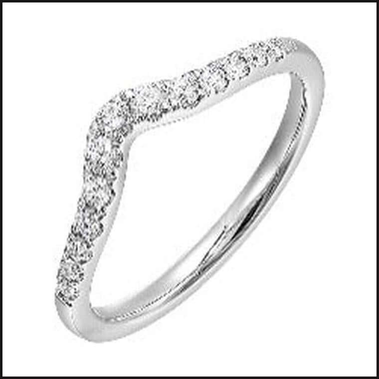 14K White Gold Diamond 1/4 ctw V-Band-Ring-That Guy's Secret
