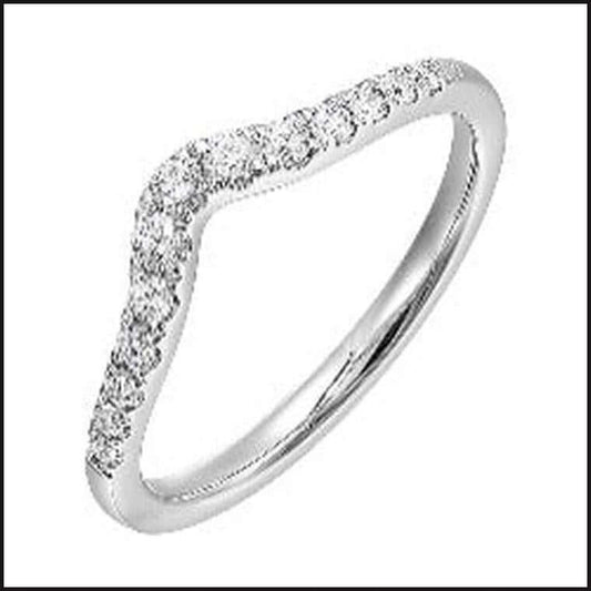 14K White Gold Diamond 1/4 ctw V-Band-Ring-That Guy's Secret