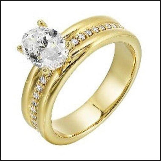 14K White Gold Diamond 1/6 ctw Semi Mount For 1 ctw Oval Center-Ring-That Guy's Secret