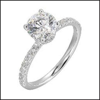 14K White Gold Diamond 3/8 ctw Semi Mount For 1 ctw Round Center-Ring-That Guy's Secret